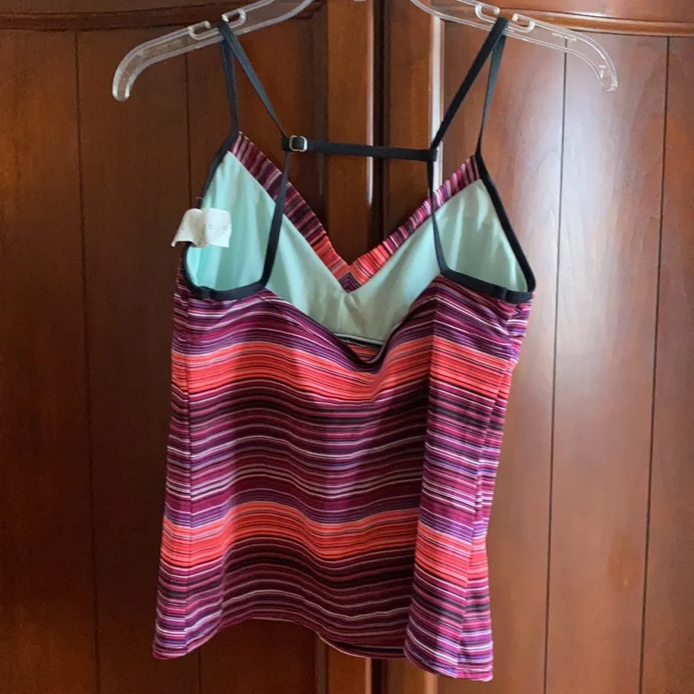 Nike Women’s Tankini swim top striped colorful size 10